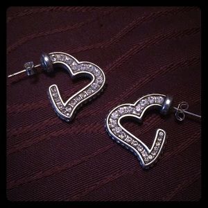 Brighton diamond studded heart earrings